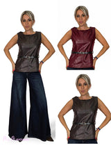 HAUT EN CUIR AVEC CEINTURE