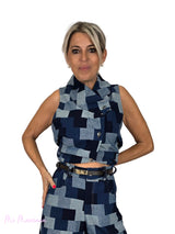 CHALECO DENIM CUADROS JOT