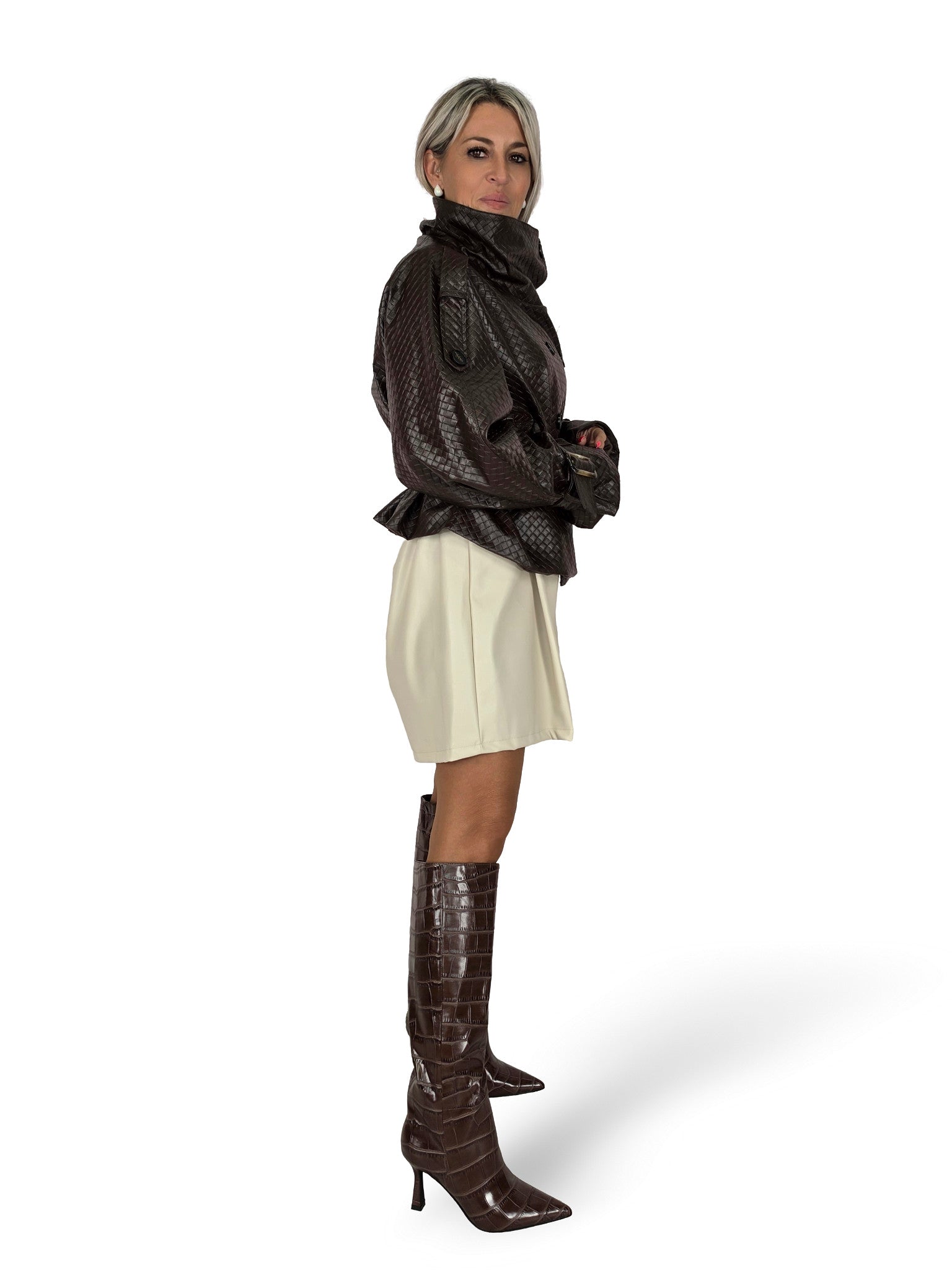 CHAQUETA POLIPIEL TRENZADA JOT