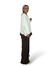 MAXI SUDADERA ASIMETRICA ENCAJE MARRON JOT