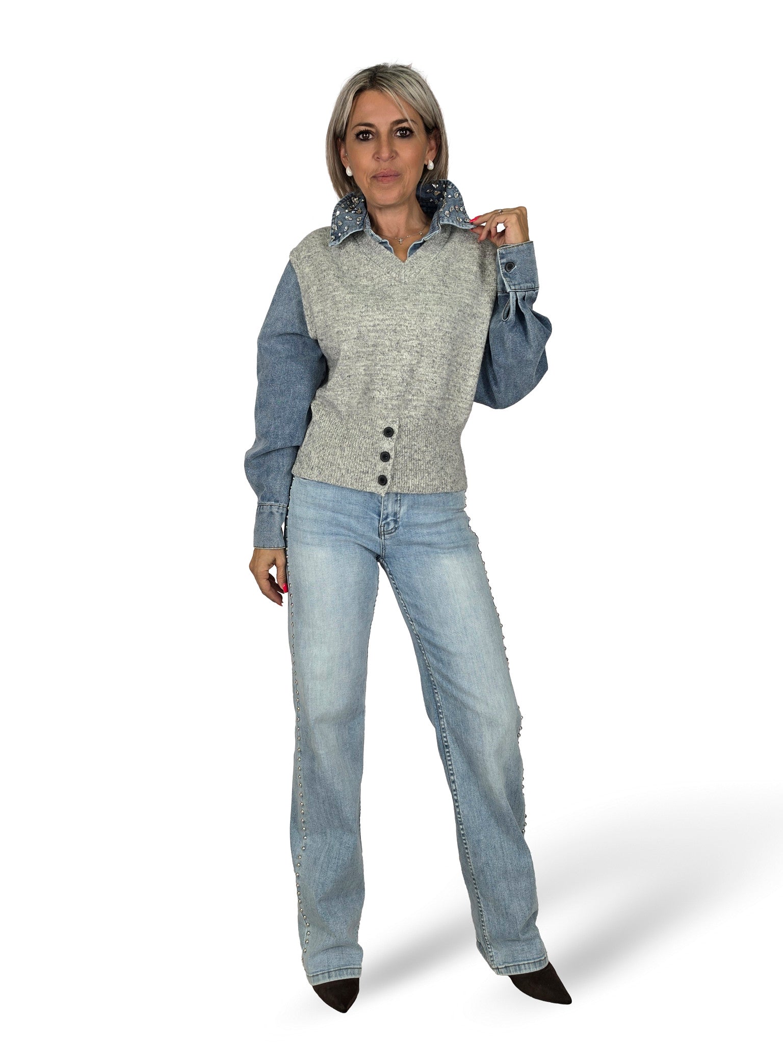 JERSEY COMBINADO DENIM