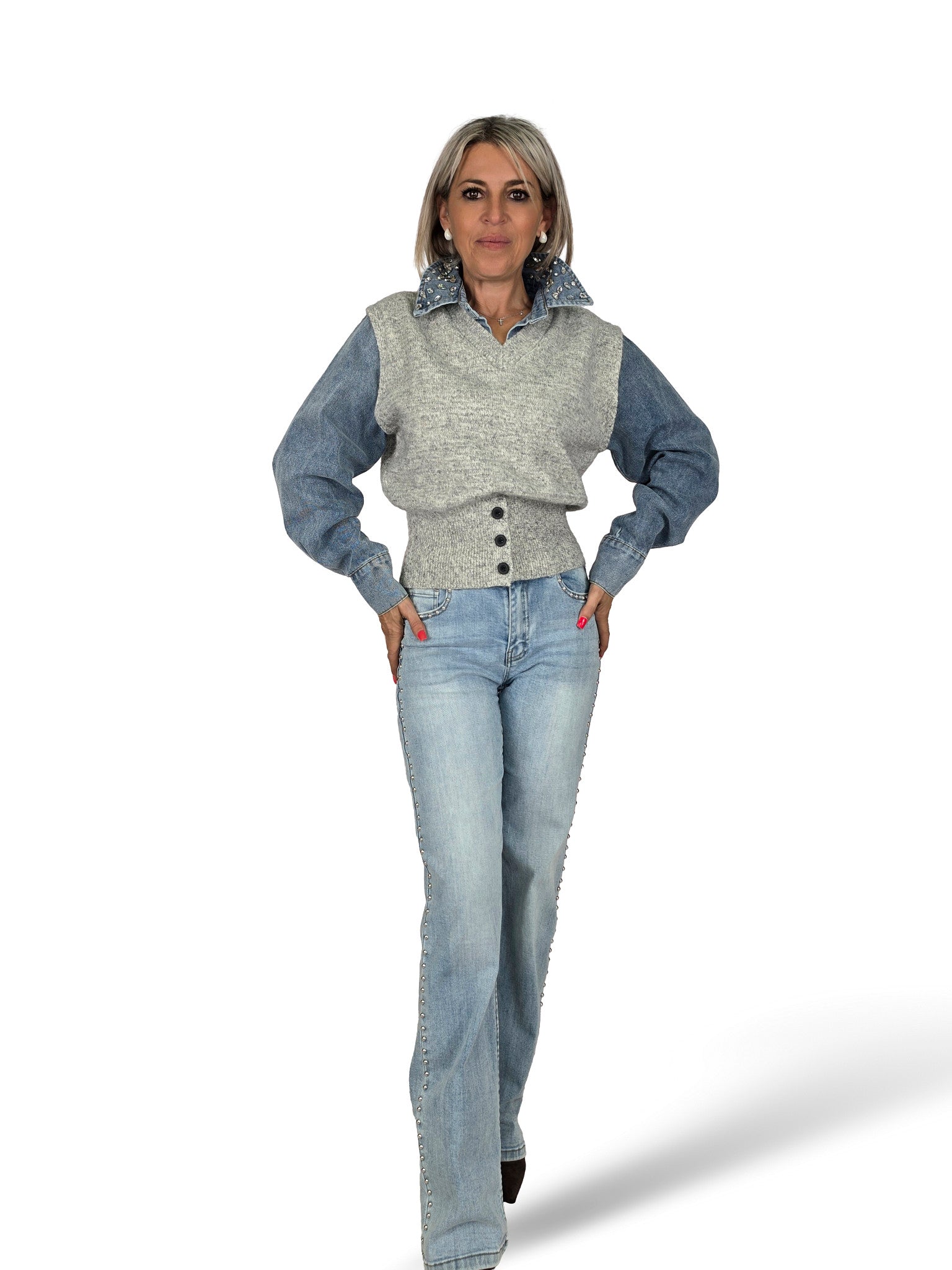 JERSEY COMBINADO DENIM