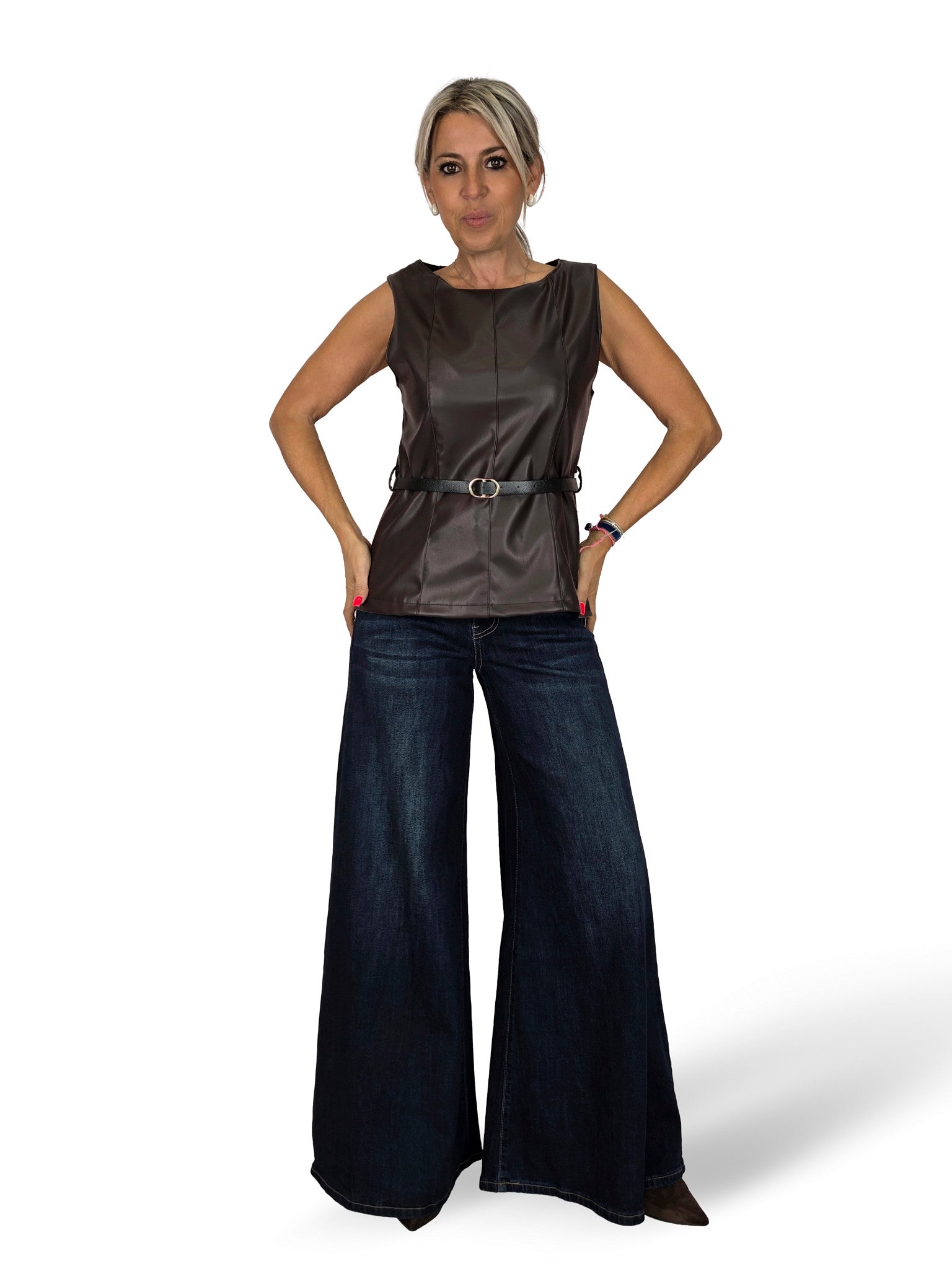 JEANS PALAZZO AZUL OSCURO SW