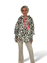 MAXI SWEAT-SHIRT IMPRIMÉ ANIMAL AVEC CORDON FLUOR