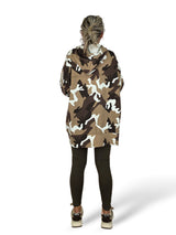 MAXI FELPA ASIMMETRICA LOVE STAMPA ANIMALIER