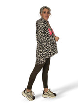 MAXI FELPA ASIMMETRICA LOVE STAMPA ANIMALIER