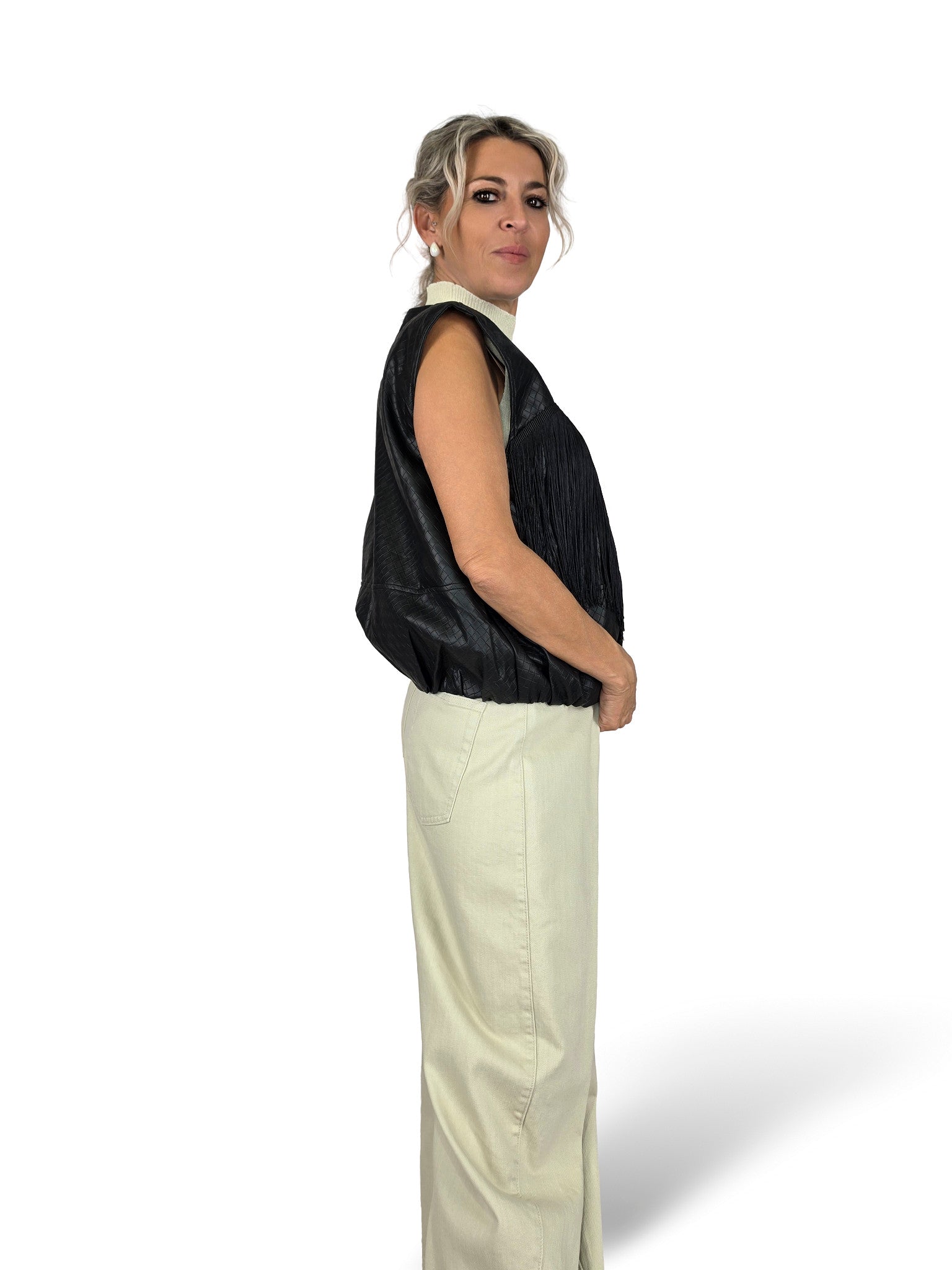 CHALECO POLIPIEL TRENZADO FLECOS JOT