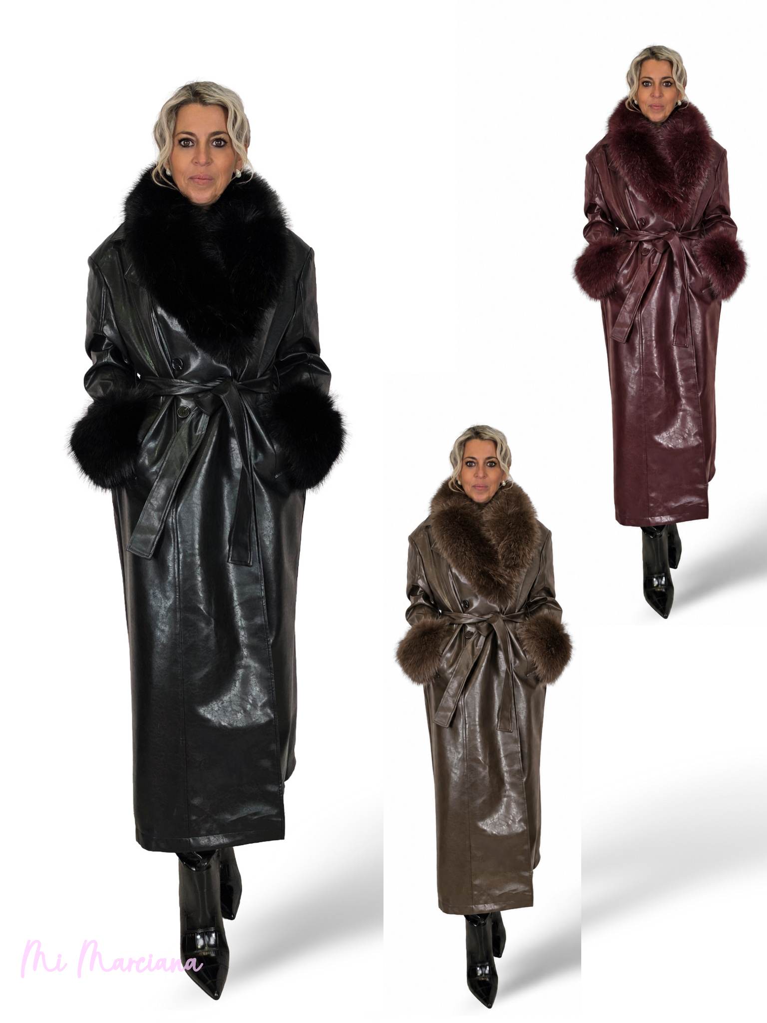 CAPPOTTO IN PELLE CON PELLICCIA JOT