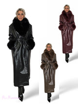 CAPPOTTO IN PELLE CON PELLICCIA JOT