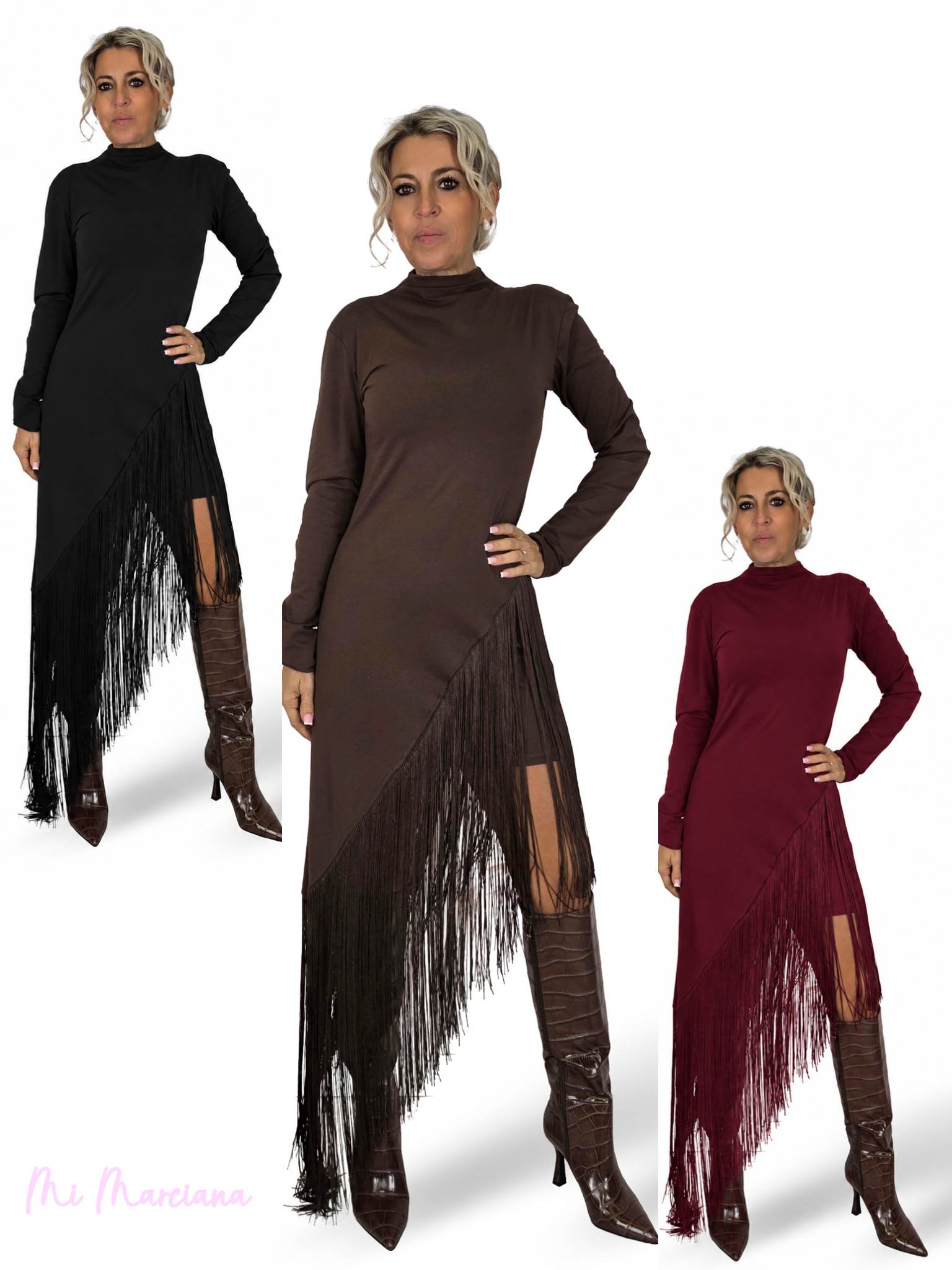 JOT-KLEID AUS BAUMWOLLE MIT FRANSEN