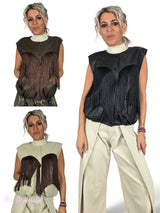 CHALECO POLIPIEL TRENZADO FLECOS JOT