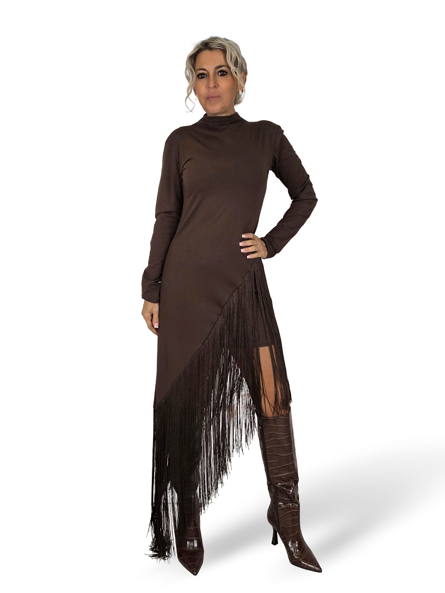 JOT-KLEID AUS BAUMWOLLE MIT FRANSEN
