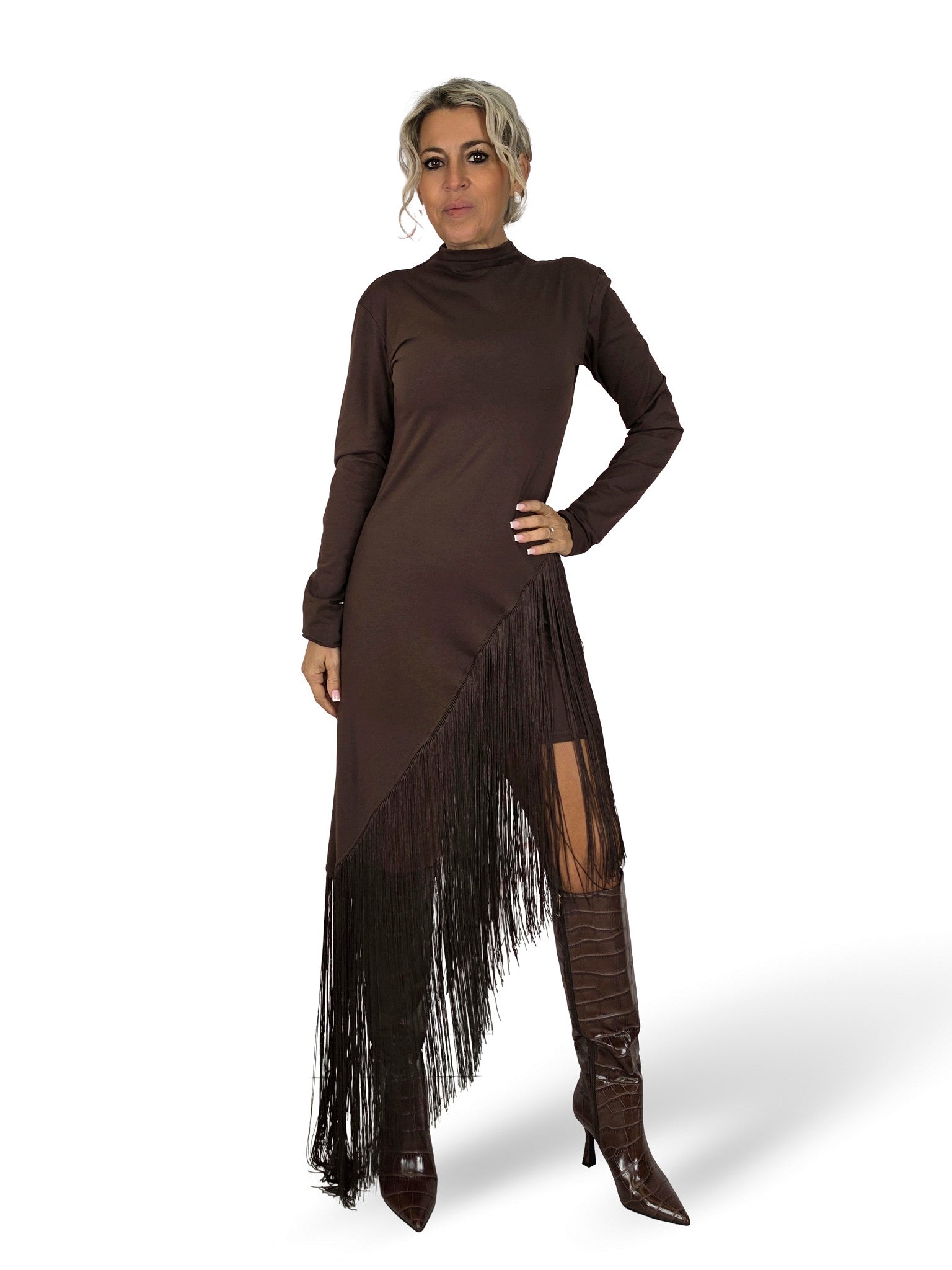 JOT-KLEID AUS BAUMWOLLE MIT FRANSEN