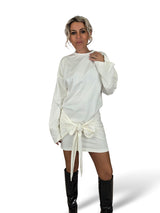 VESTIDO ALGODÓN DRAPEADO NUDO LUMINA