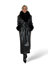 CAPPOTTO IN PELLE CON PELLICCIA JOT