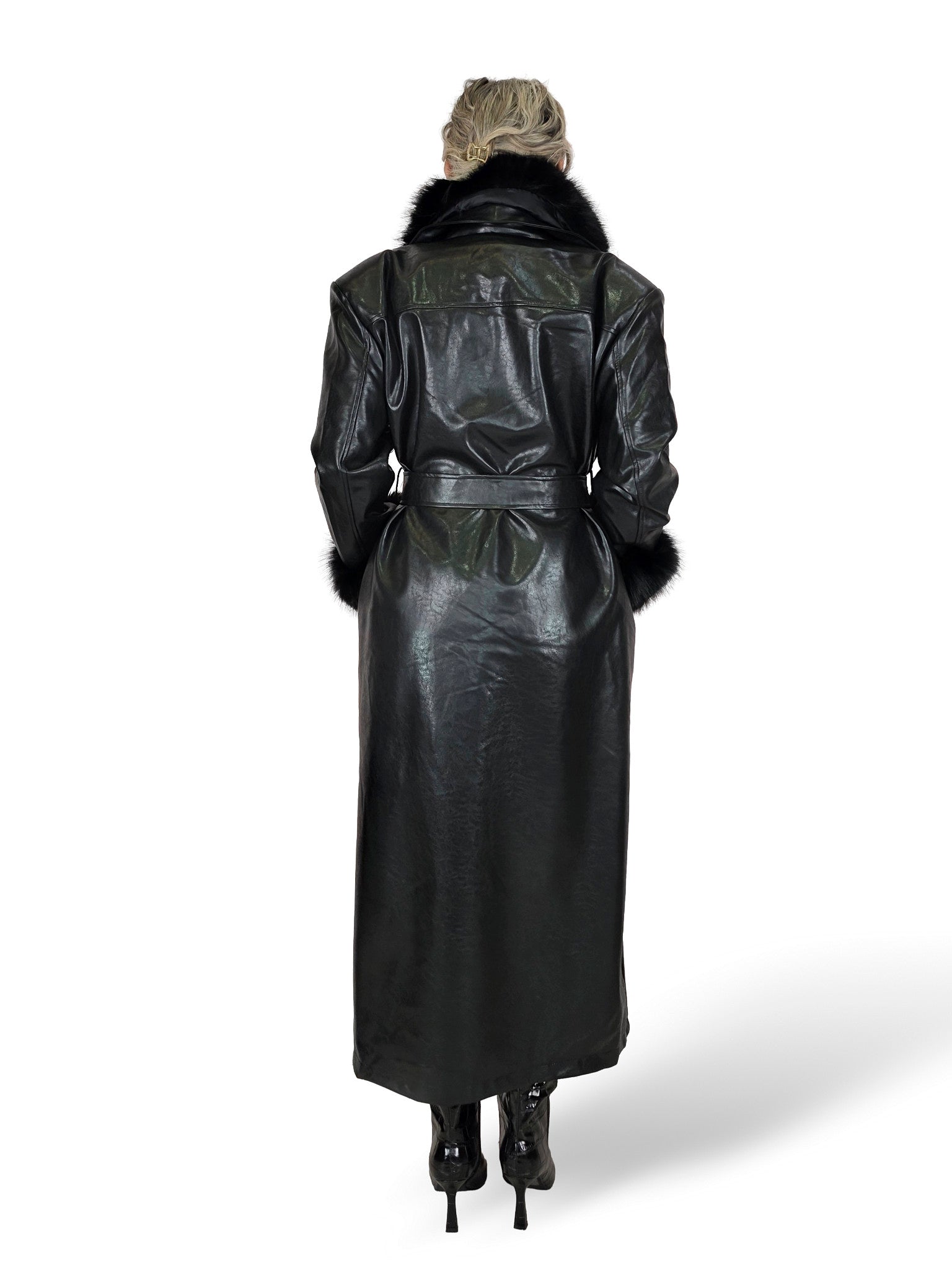 CAPPOTTO IN PELLE CON PELLICCIA JOT