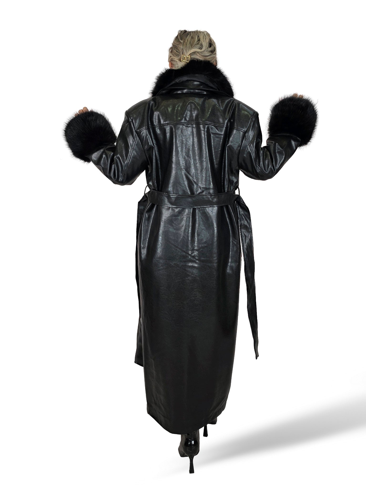 CAPPOTTO IN PELLE CON PELLICCIA JOT