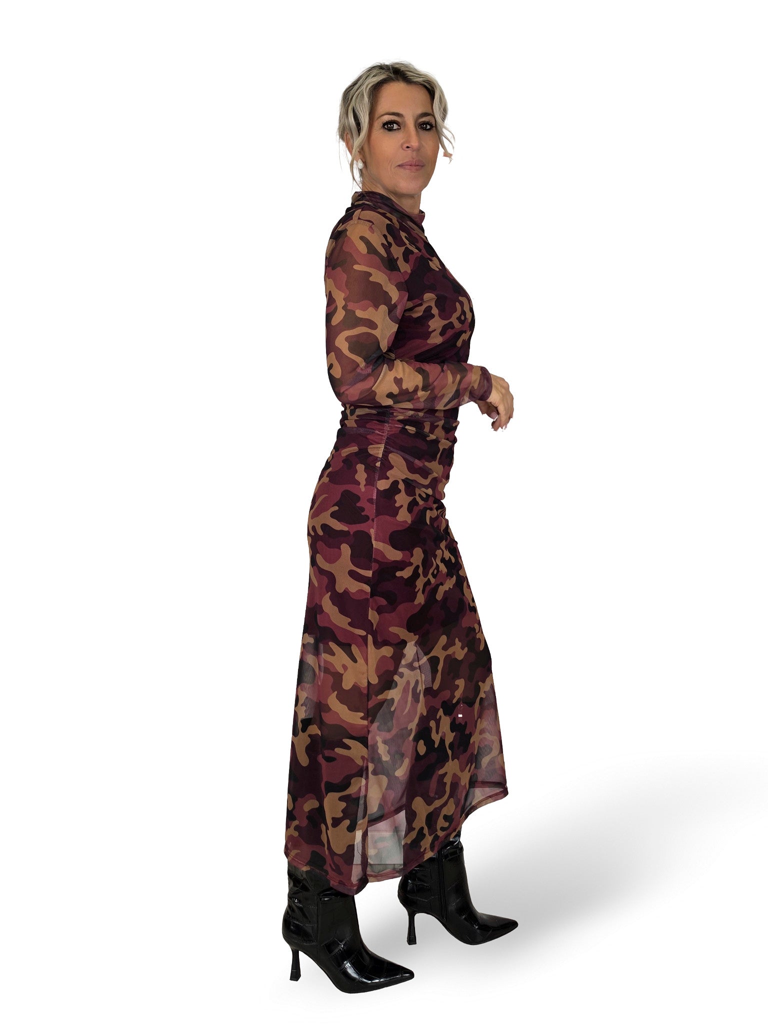 VESTIDO TUL CAMUFLAJE DRAPEADO