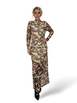 VESTIDO TUL CAMUFLAJE DRAPEADO