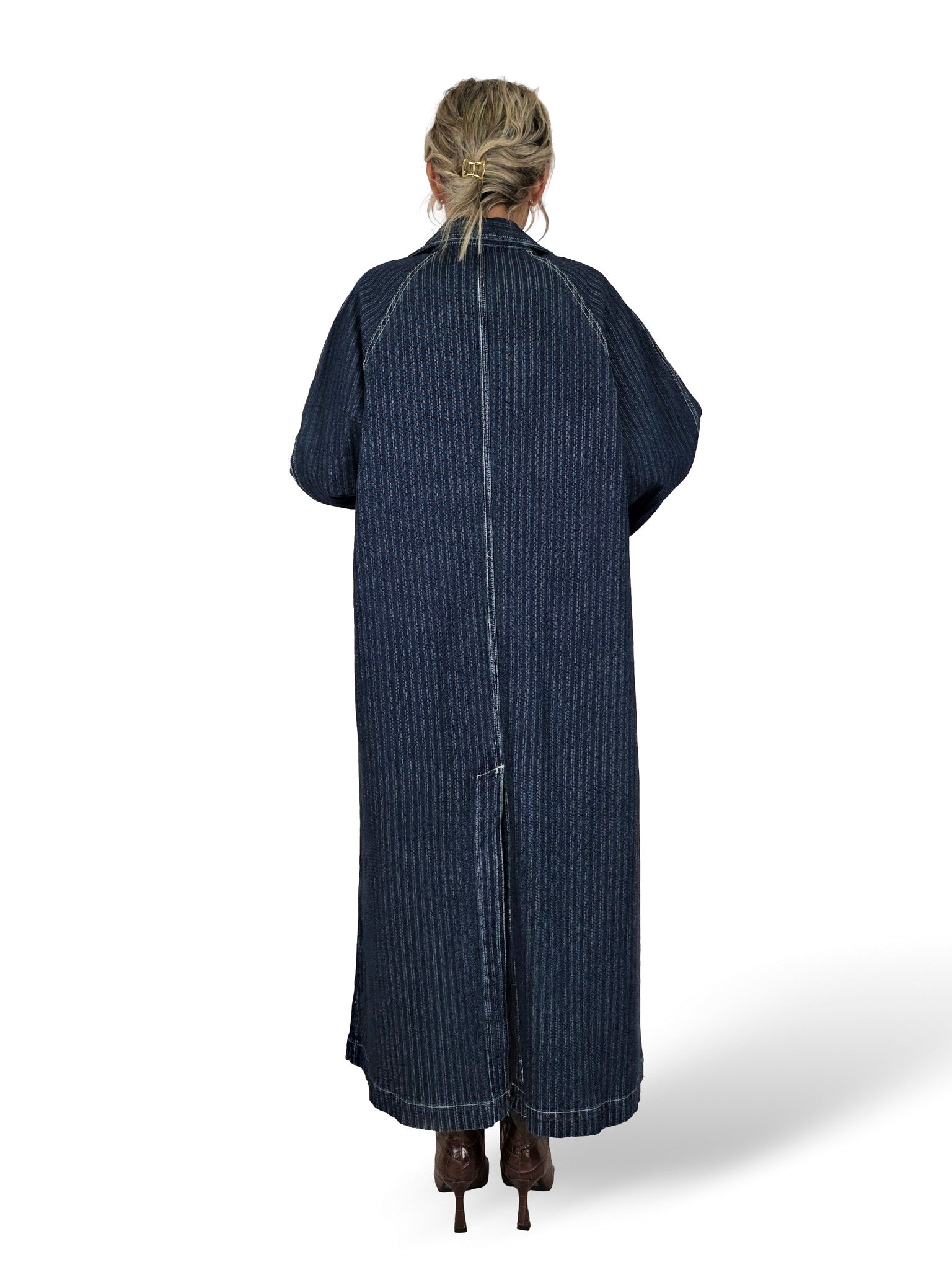 MAXI ABRIGO DENIM RAYAS SW
