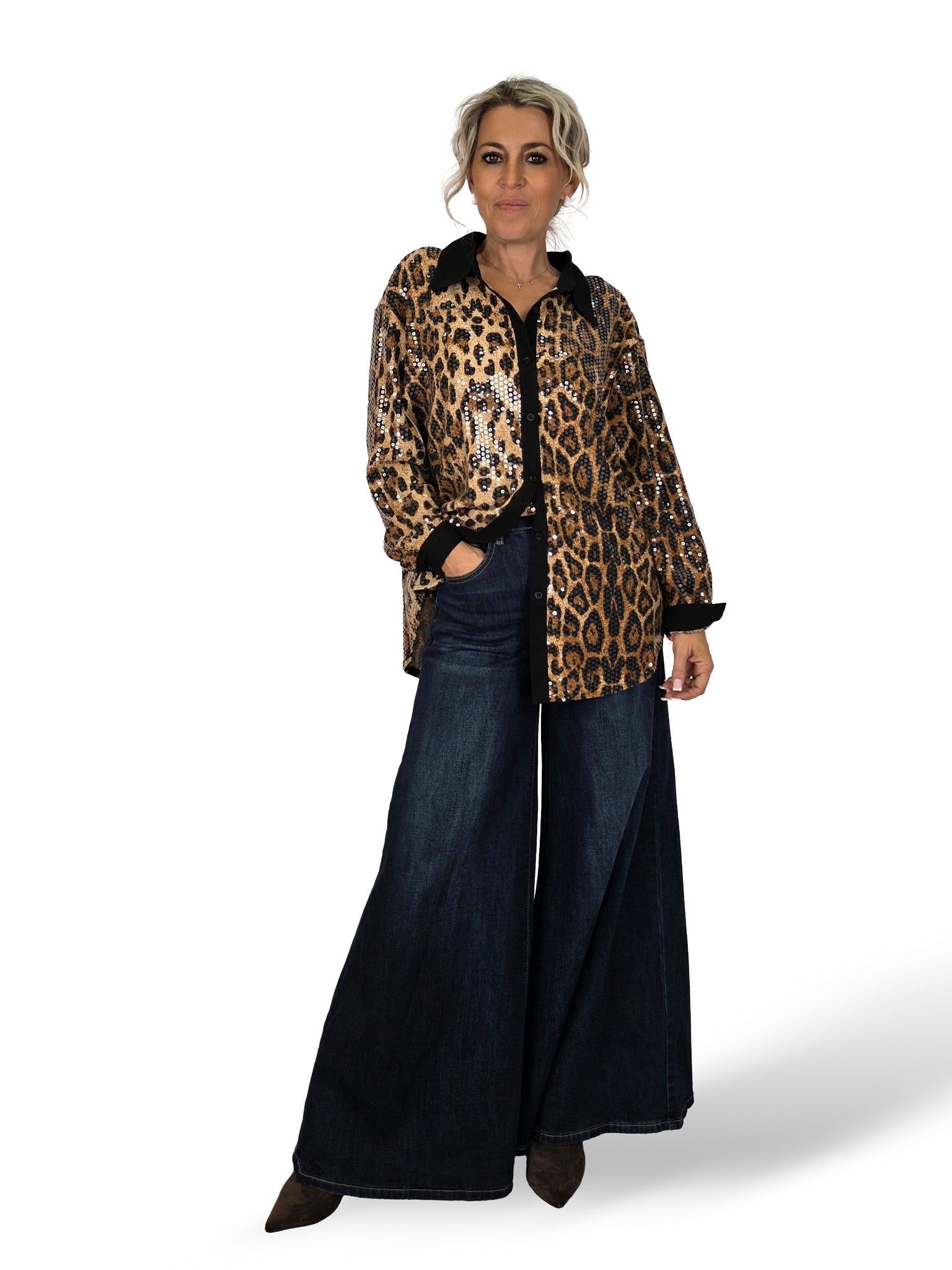 CAMISA LENTEJUELAS ANIMAL PRINT