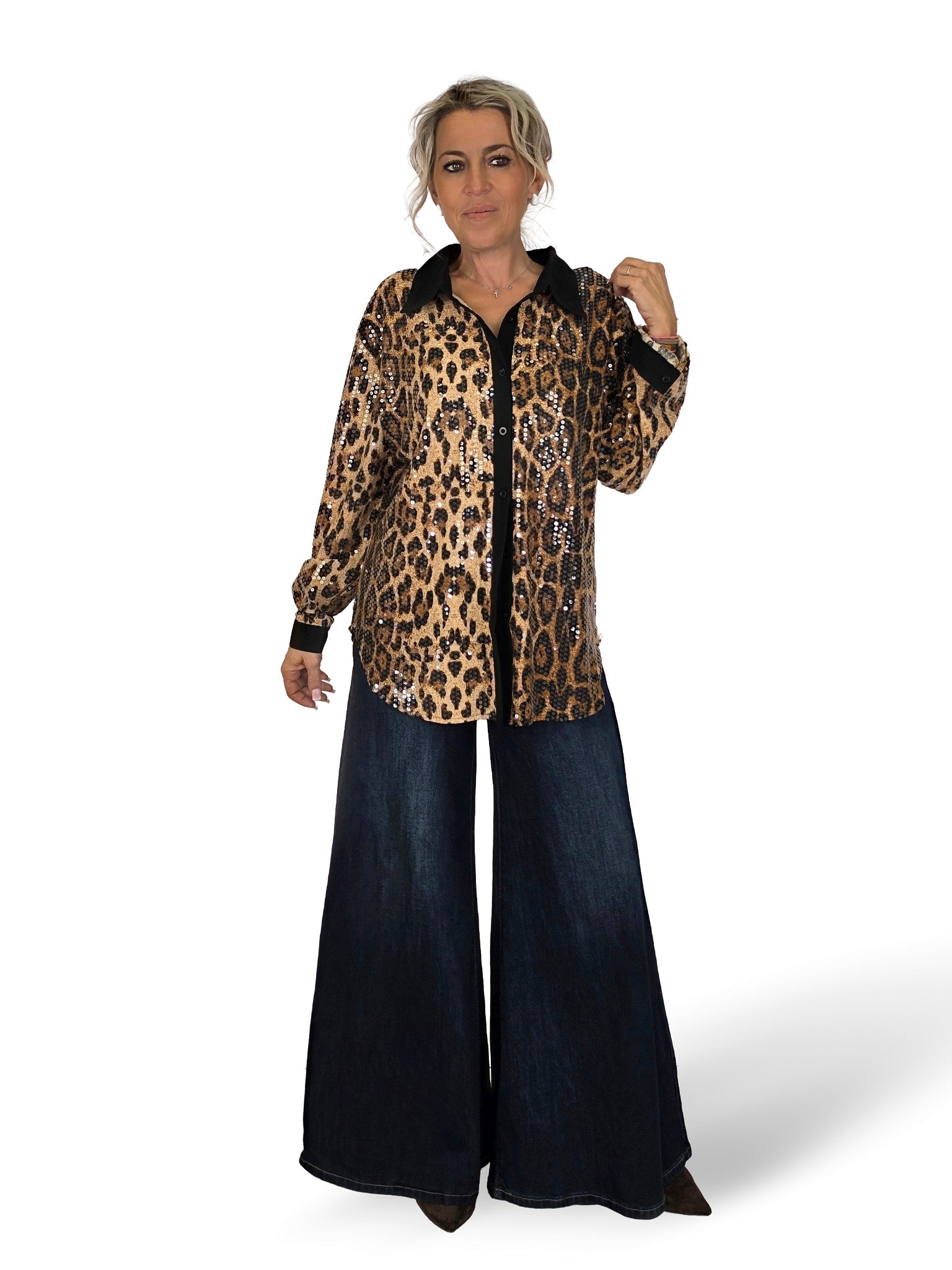 CAMISA LENTEJUELAS ANIMAL PRINT