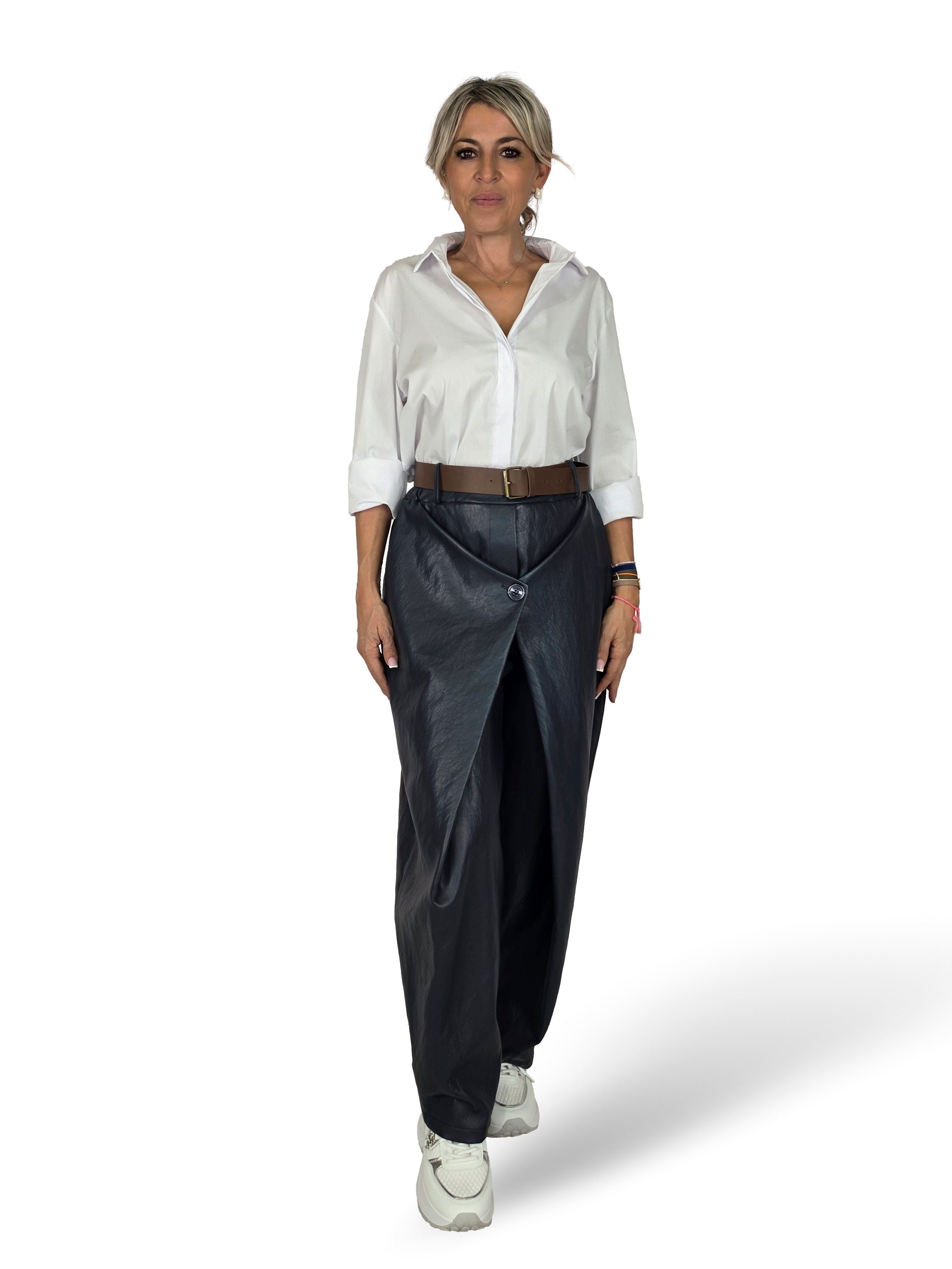 PANTALONI URBAN IN PELLE INCROCIATA
