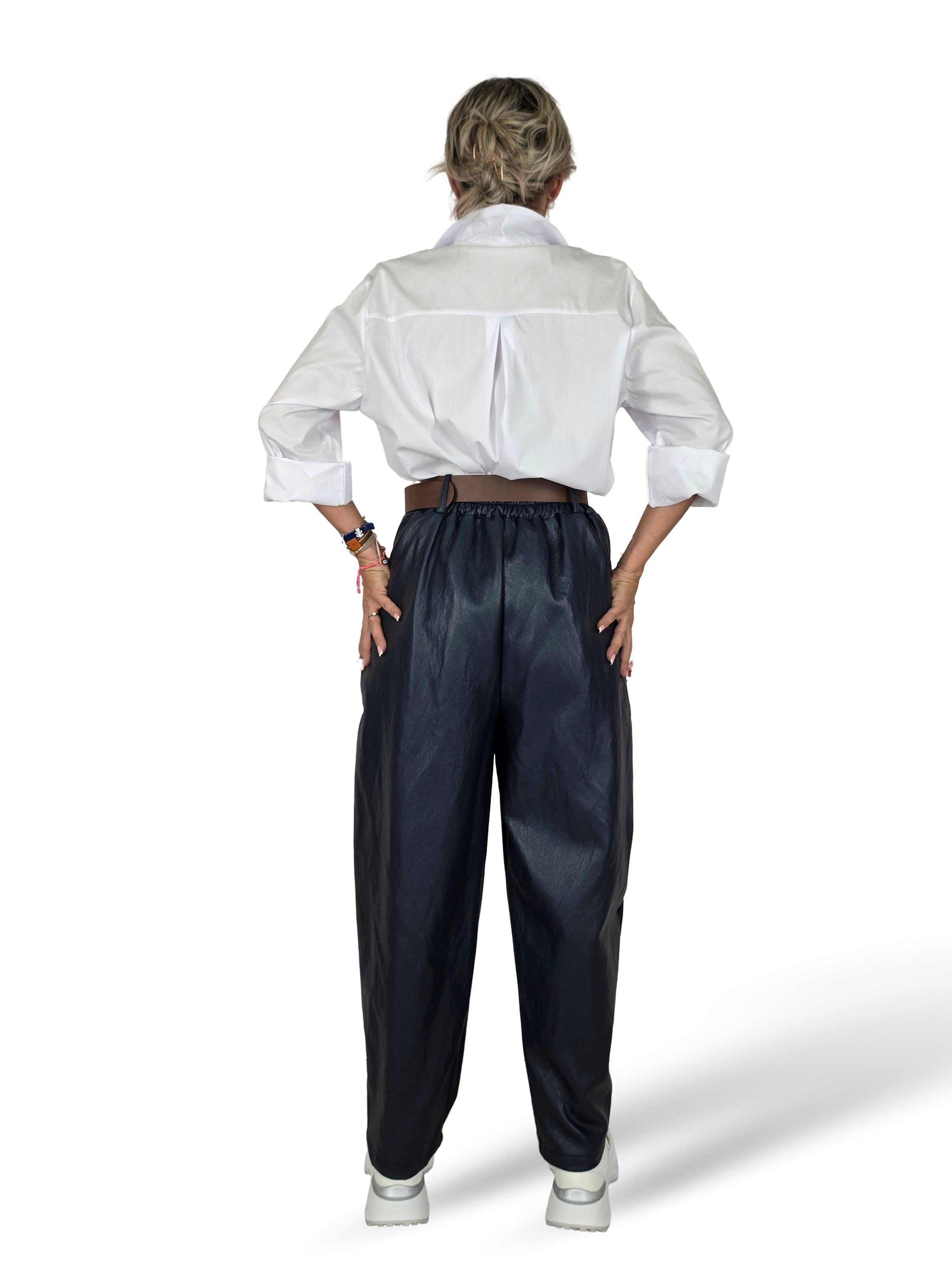 PANTALONI URBAN IN PELLE INCROCIATA