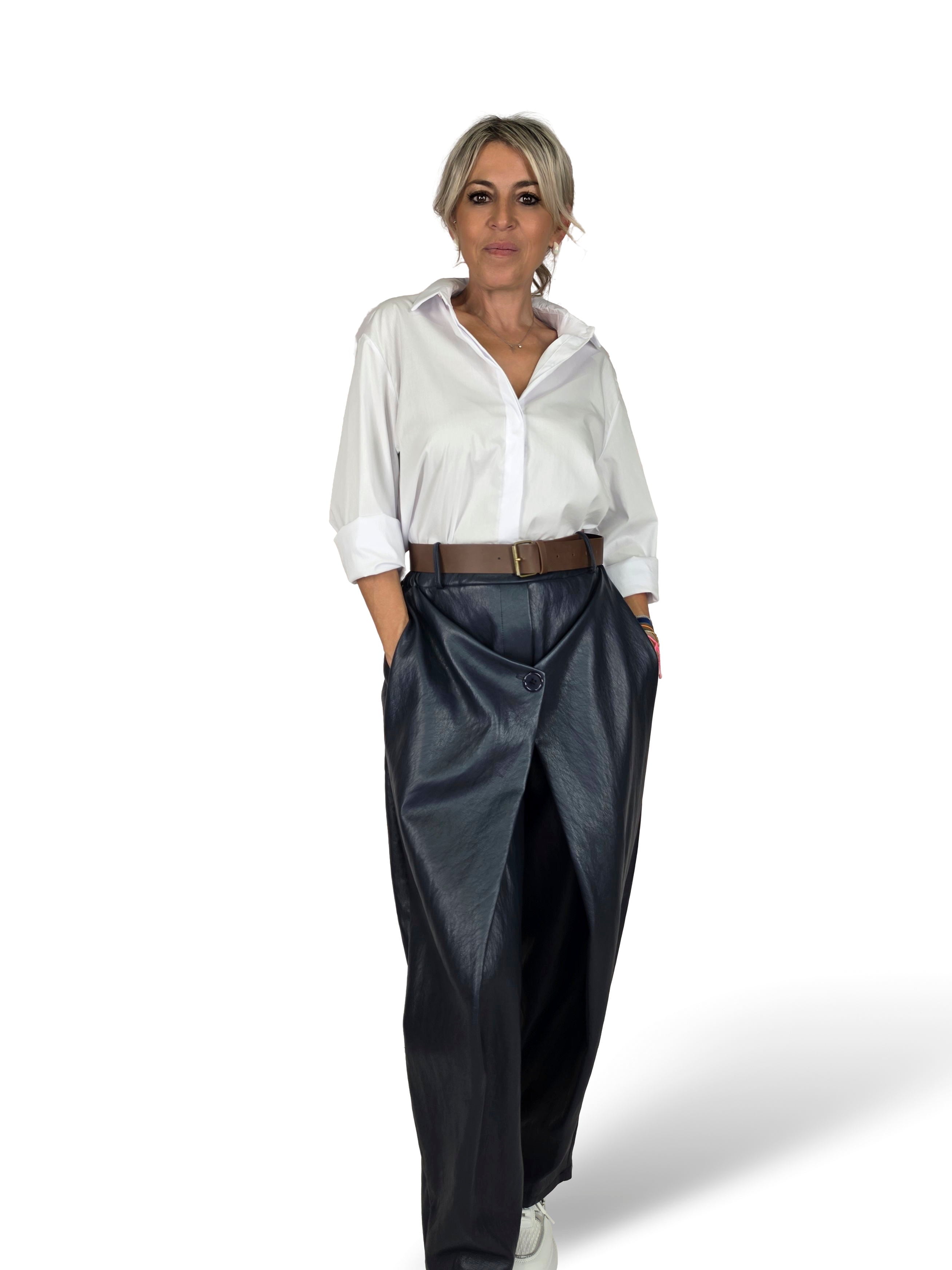 PANTALONI URBAN IN PELLE INCROCIATA