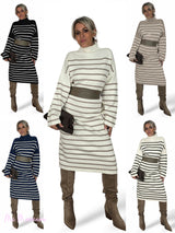 VESTIDO MIDI PUNTO RAYAS JOT