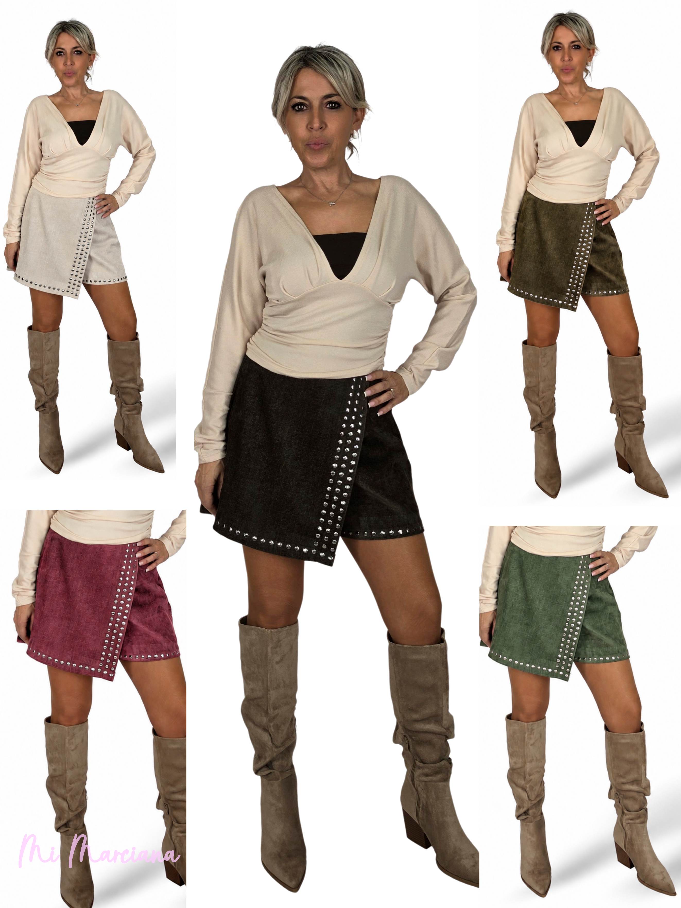 FALDA PANTALON TACHUELAS