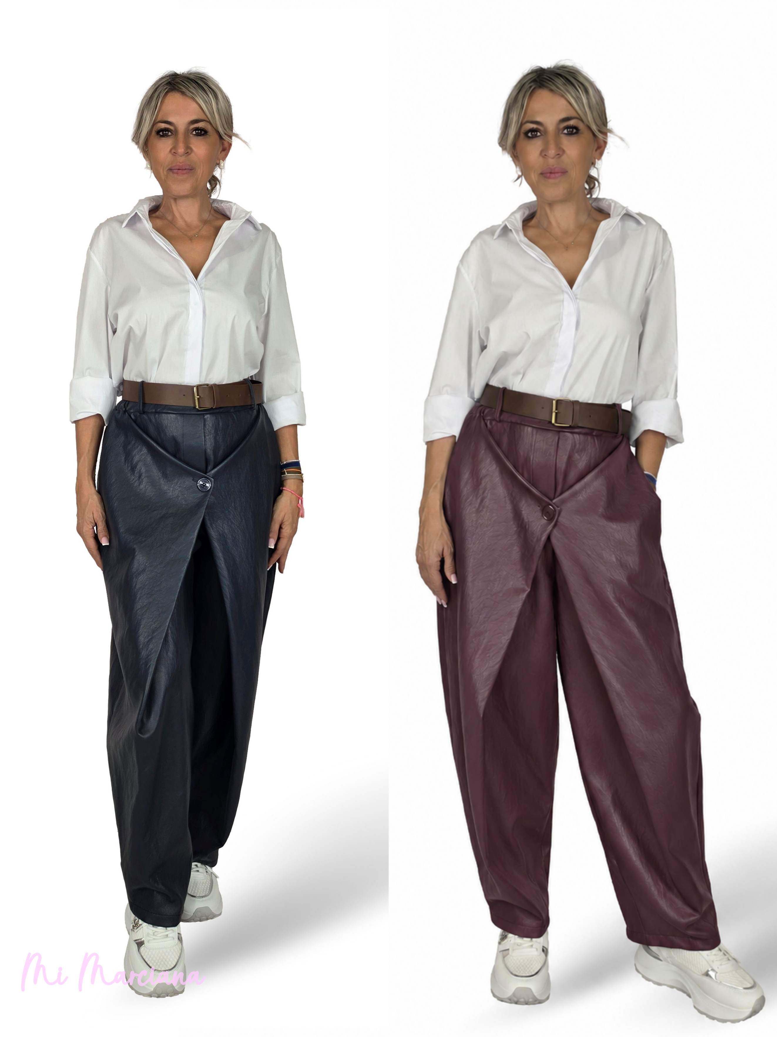 PANTALONI URBAN IN PELLE INCROCIATA