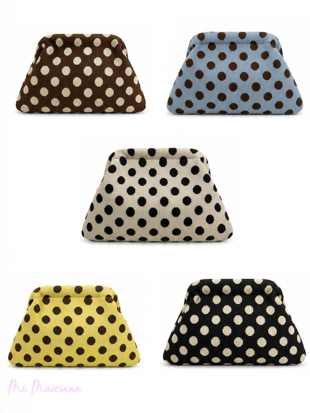 Clutchtasche mit Polka-Dots