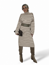 VESTIDO MIDI PUNTO RAYAS JOT