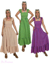 VESTIDO VICHY NIDO DE ABEJA