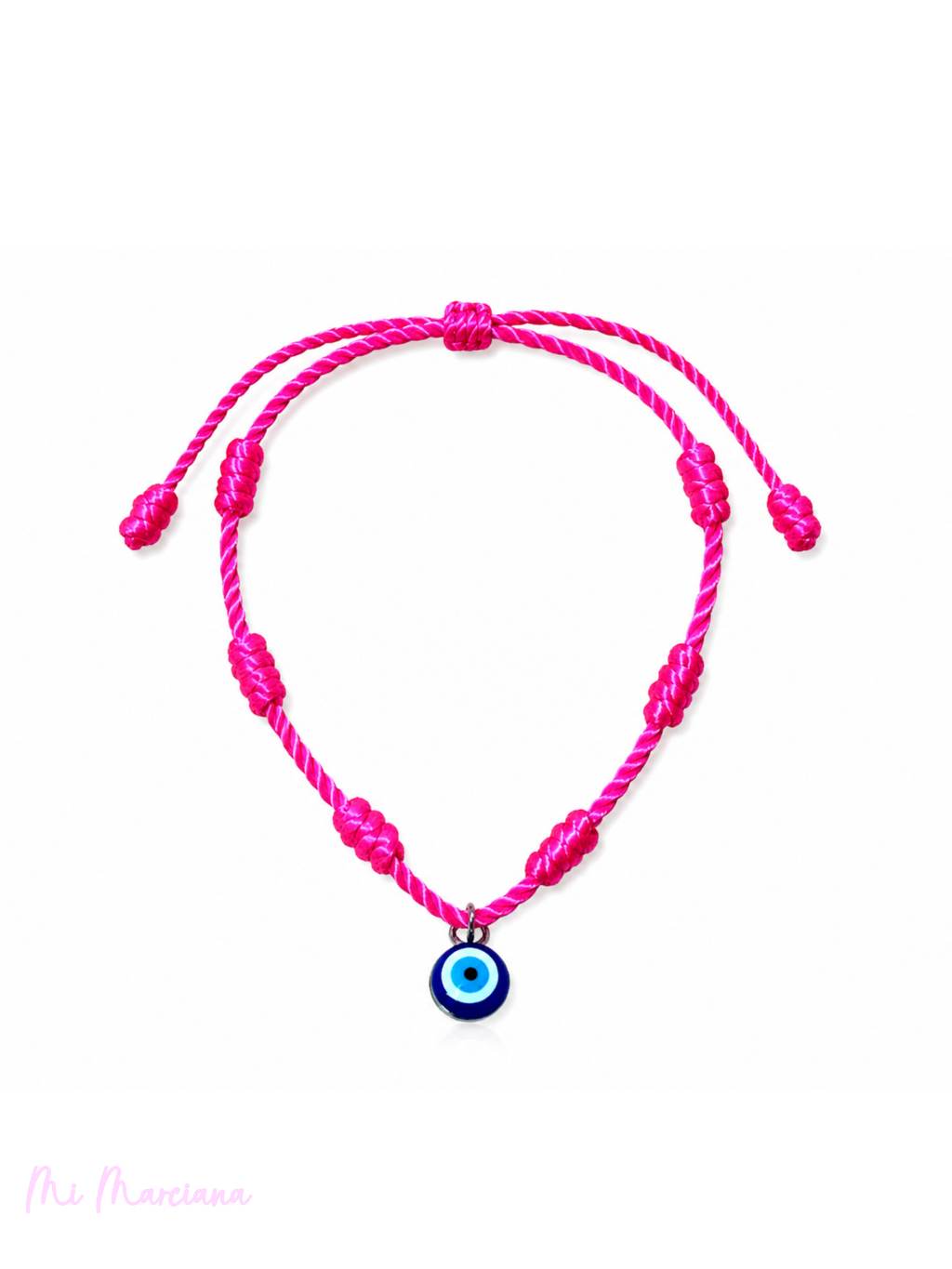 PULSERA 7 NUDOS OJO FLUOR