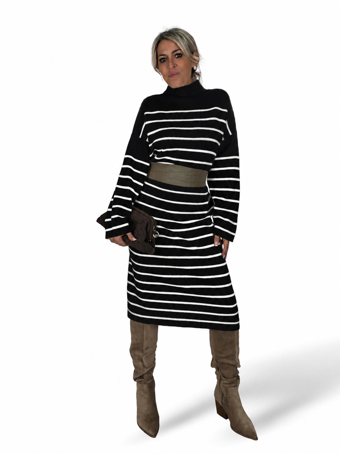 VESTIDO MIDI PUNTO RAYAS JOT