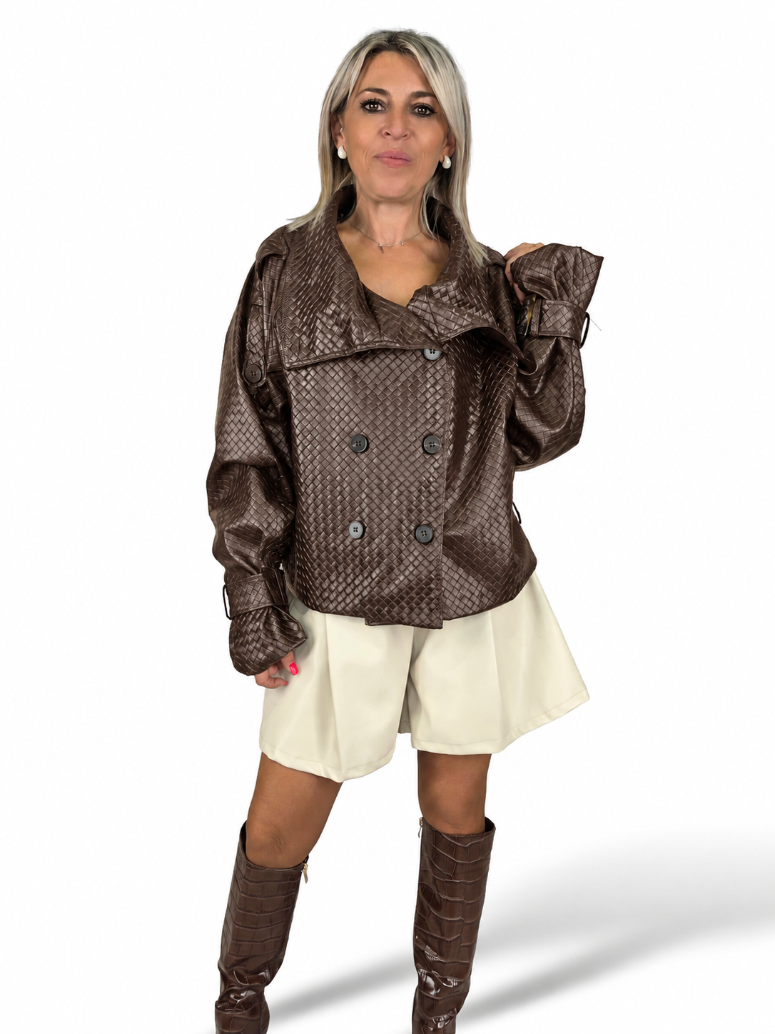 CHAQUETA POLIPIEL TRENZADA JOT