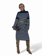VESTIDO MIDI PUNTO RAYAS JOT