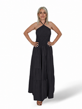 VESTIDO NIDO DE ABEJA CUELLO NUDO