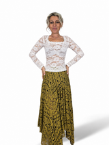T-SHIRT IN PIZZO CON SCOLLO QUADRATO