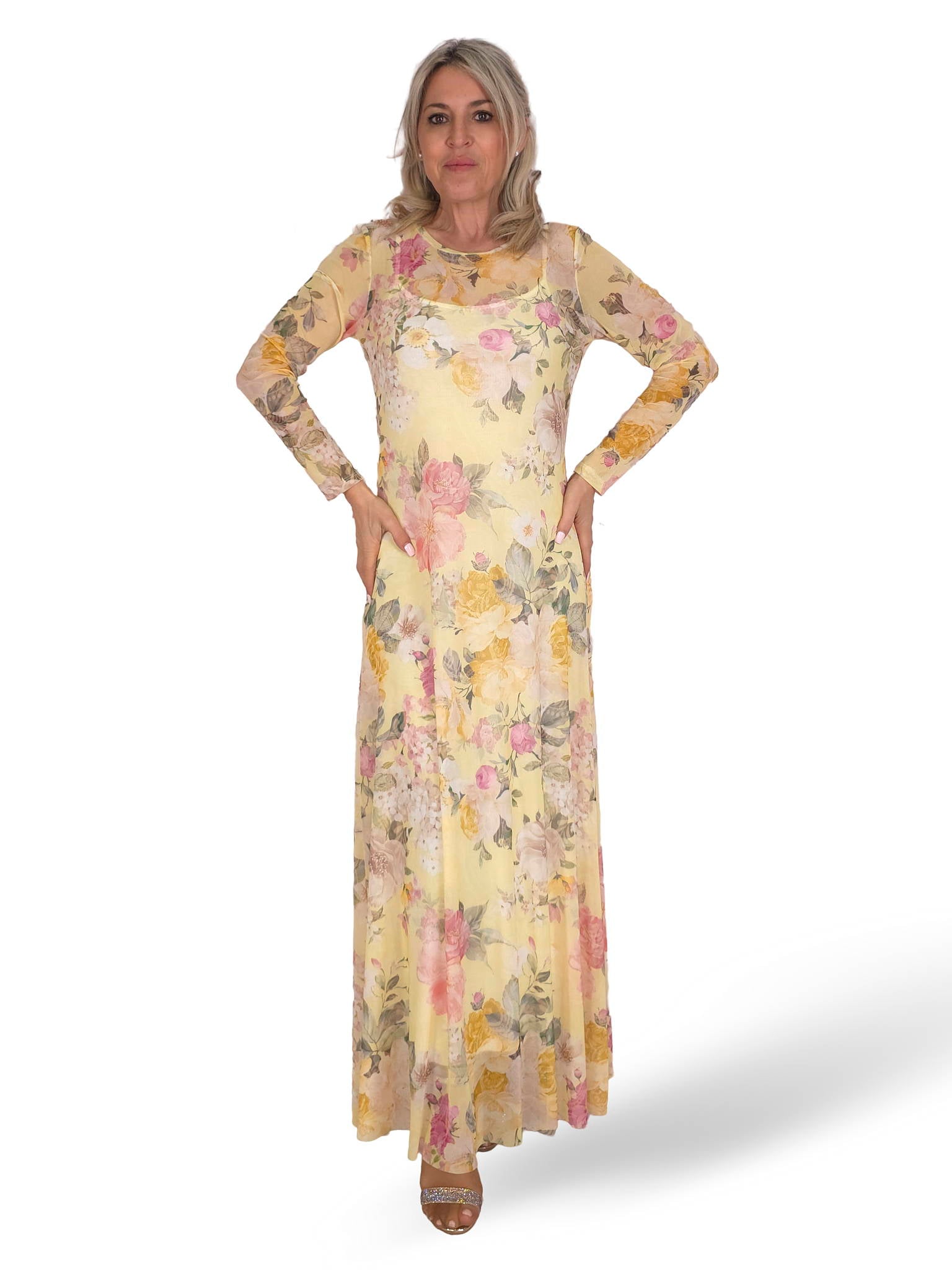VESTIDO FLORAL DE TULE