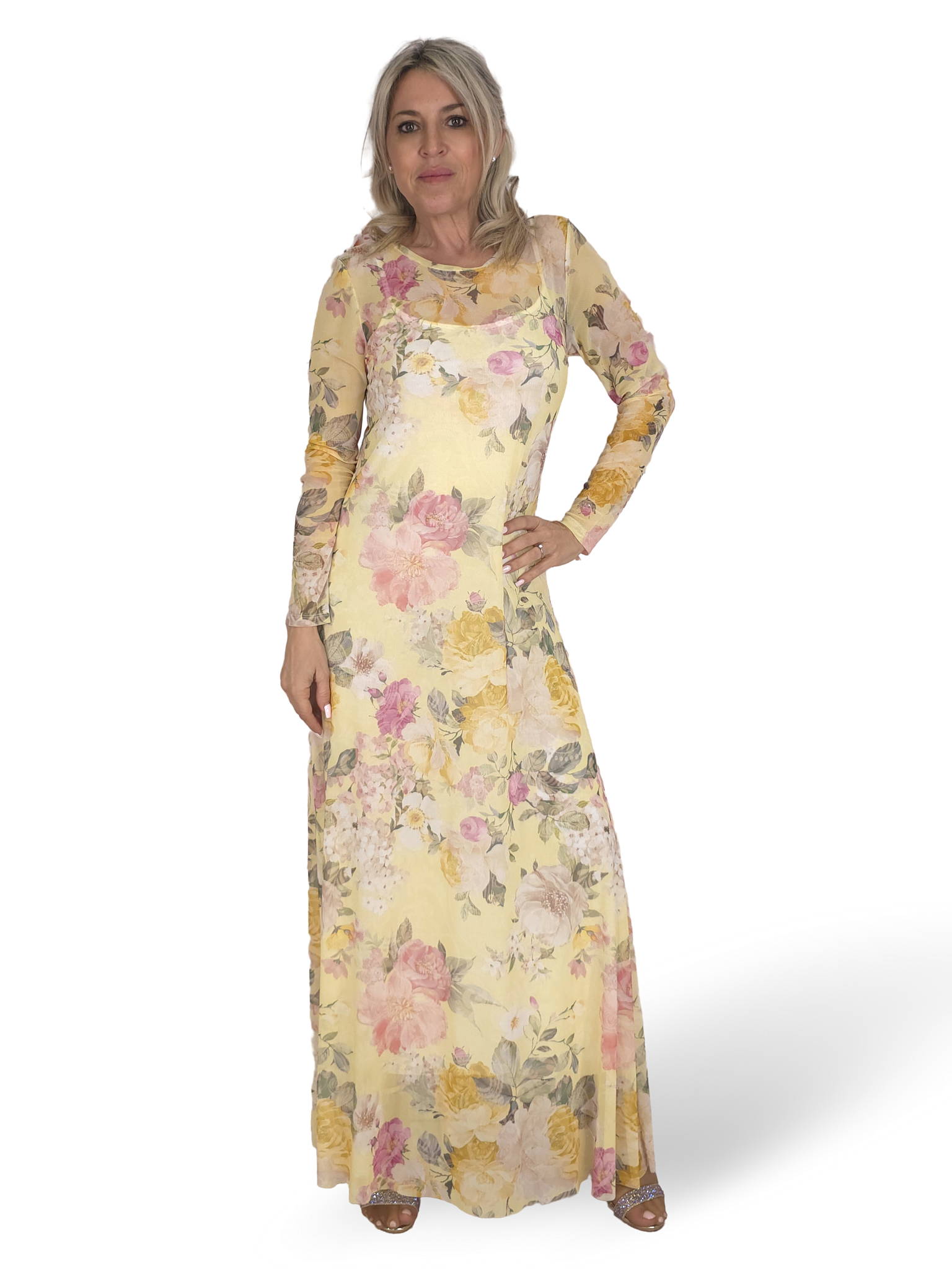 VESTIDO FLORAL DE TULE