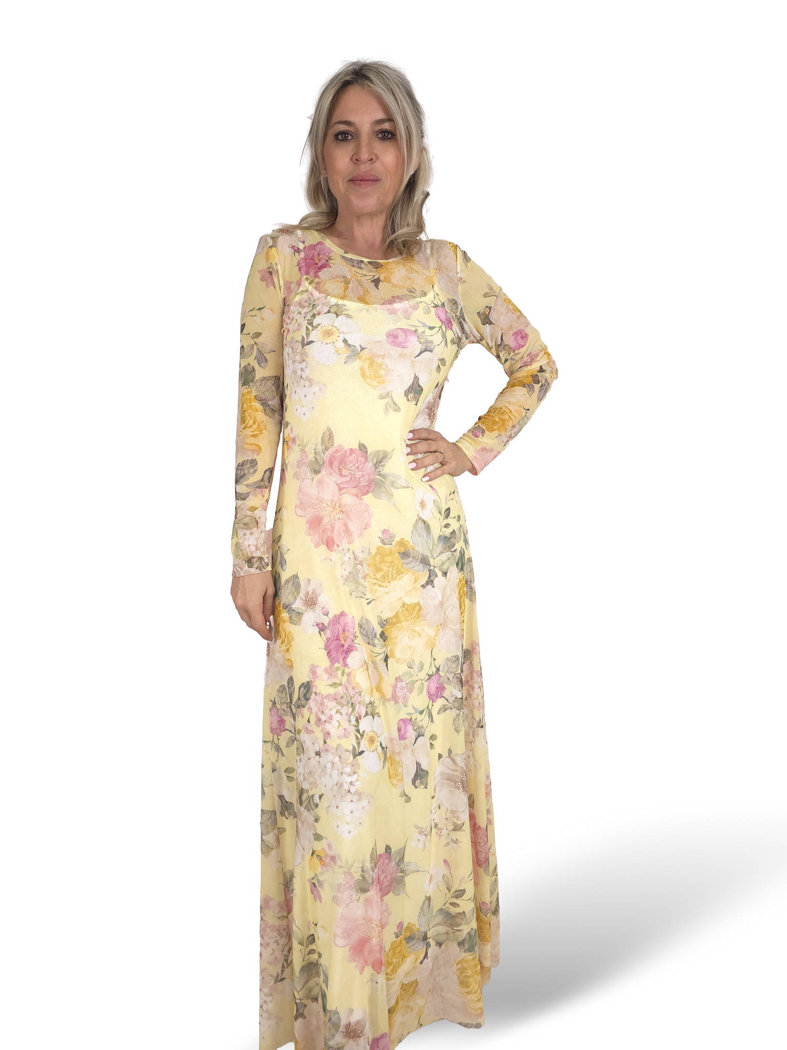 VESTIDO FLORAL DE TULE