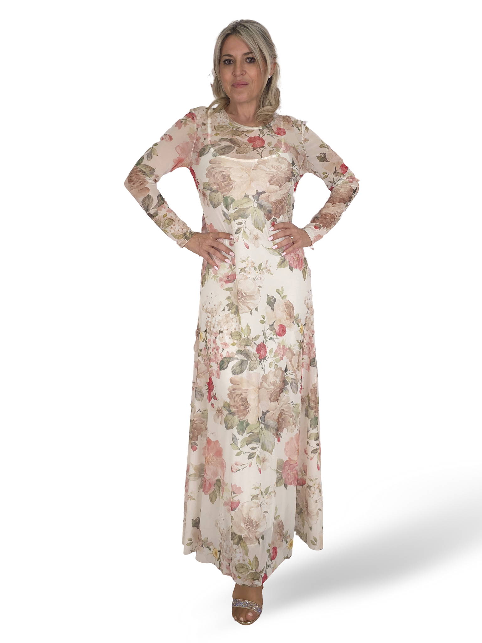 VESTIDO FLORAL DE TULE