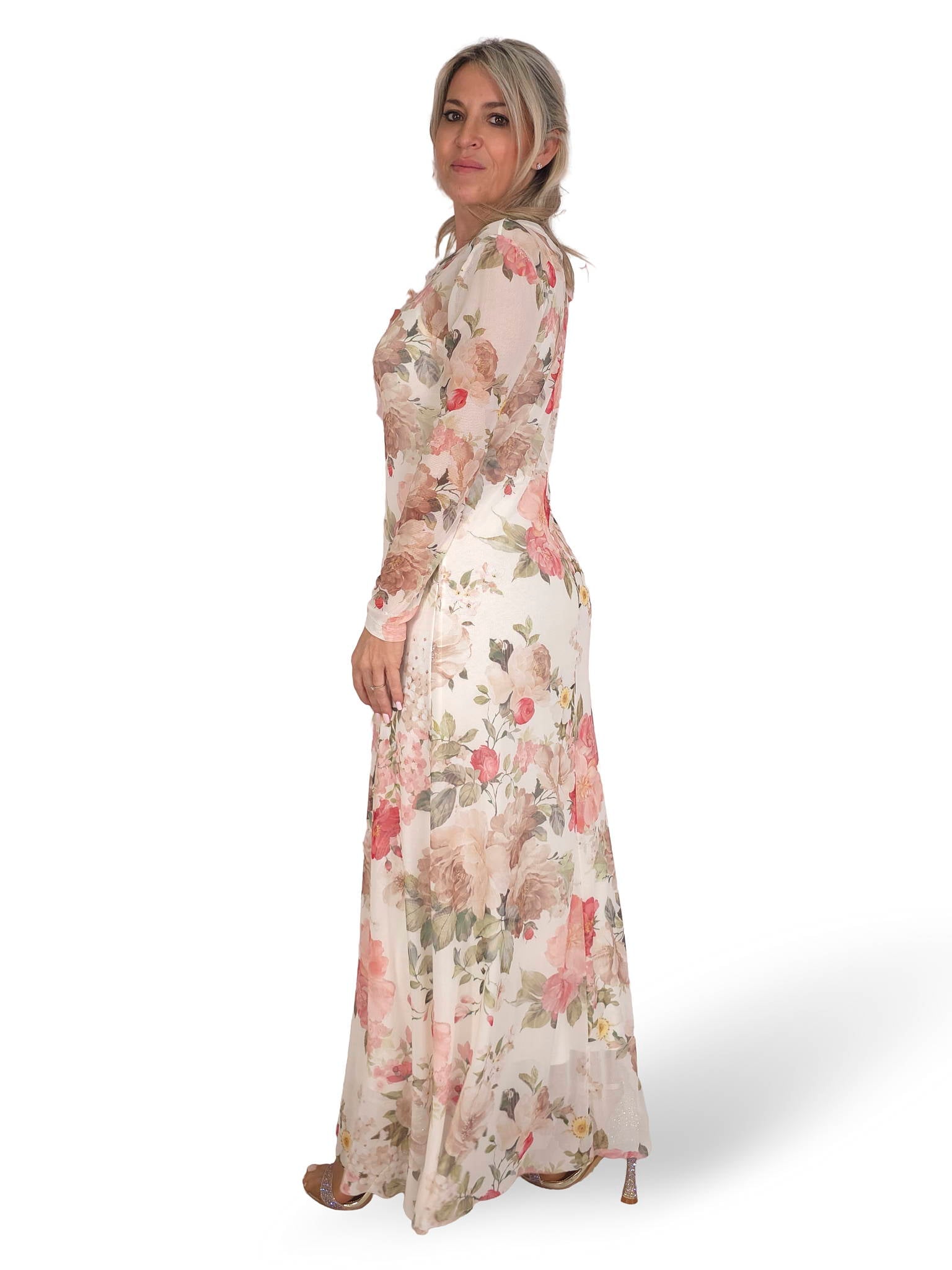 VESTIDO FLORAL DE TULE