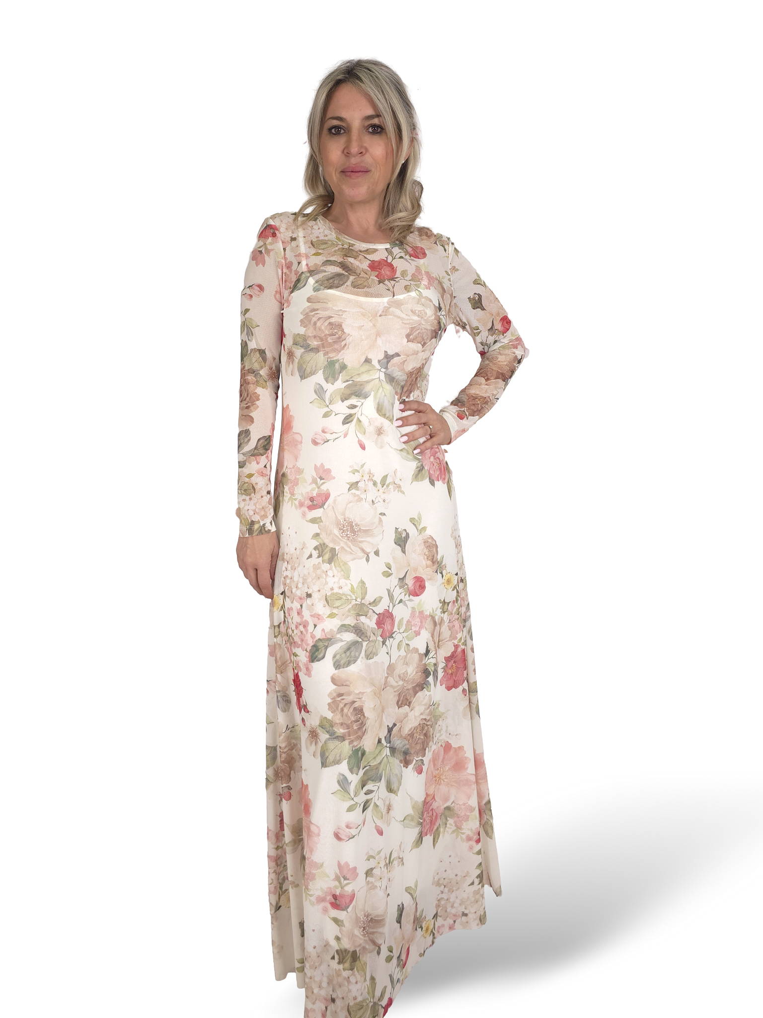 VESTIDO FLORAL DE TULE