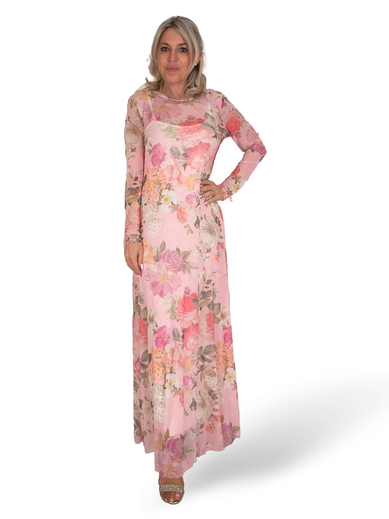 VESTIDO FLORAL DE TULE