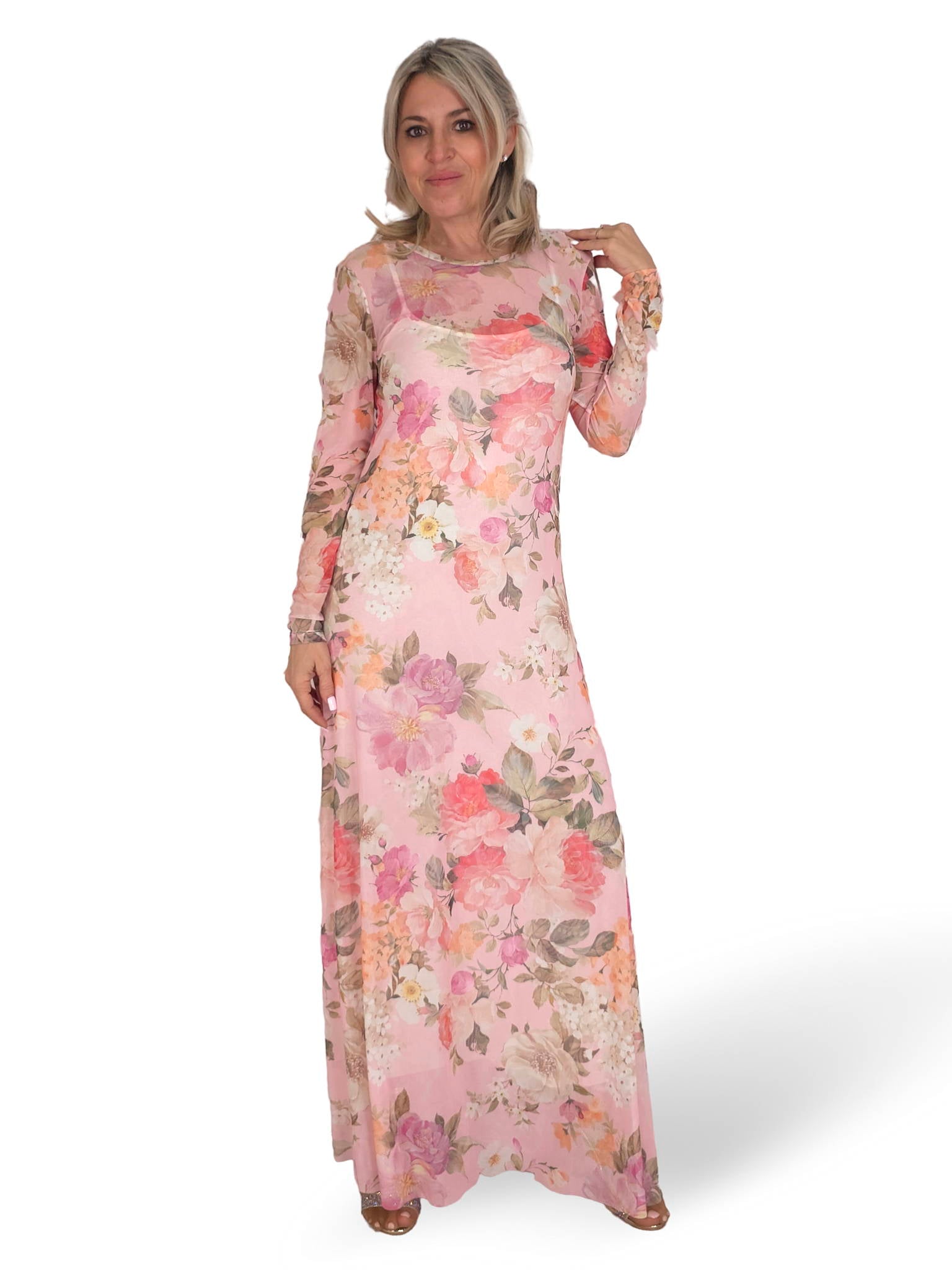 VESTIDO FLORAL DE TULE