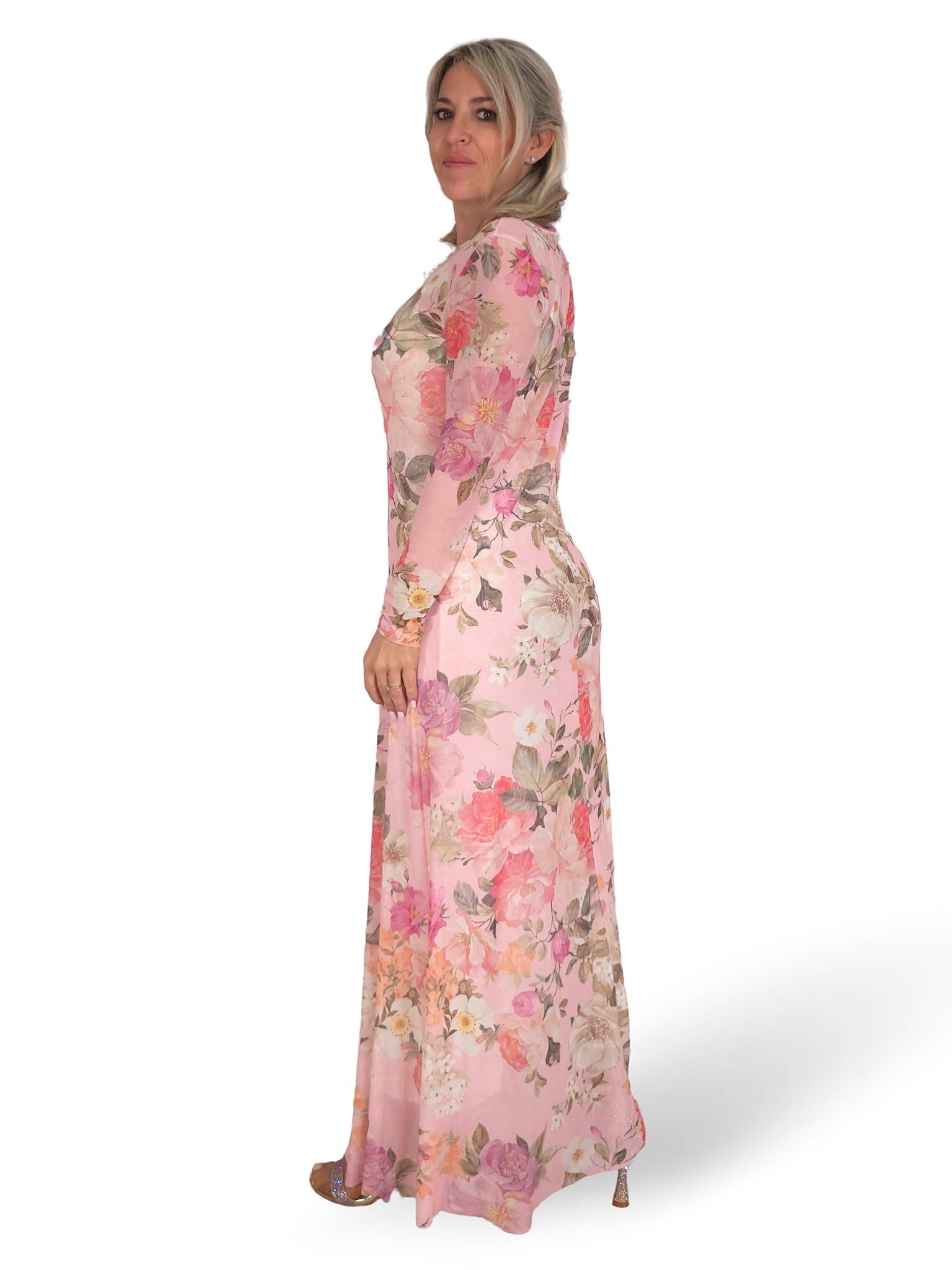 VESTIDO FLORAL DE TULE